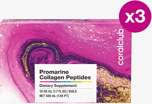 Промарин Пептиды Коллагена (курс на 1 месяц, 3 упаковки по 10 флаконов)